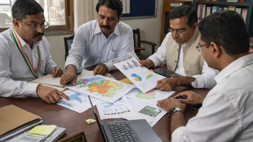 Government officials discussing execution of national development policies